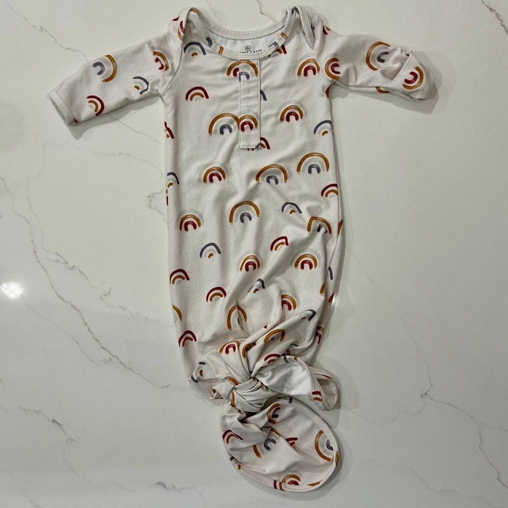 Caden Lane Bamboo Rainbow Knotted Gown Baby 0-3 Months